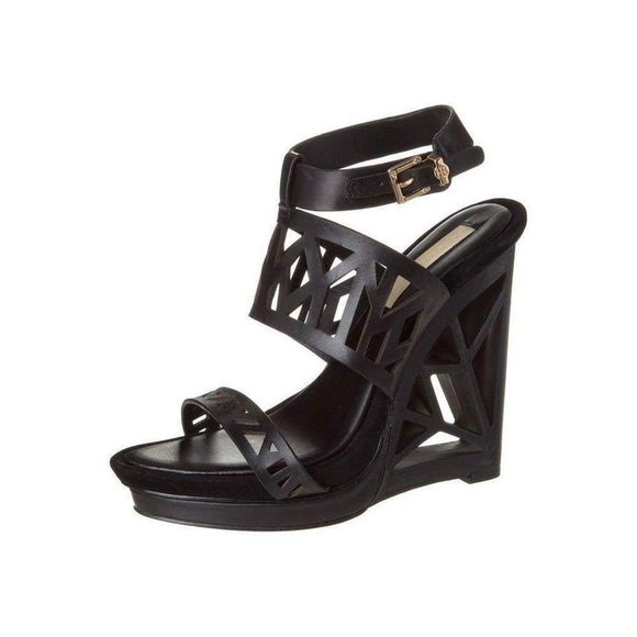 BCBG Black Sato Wedge Sandals - Picture 1 of 6